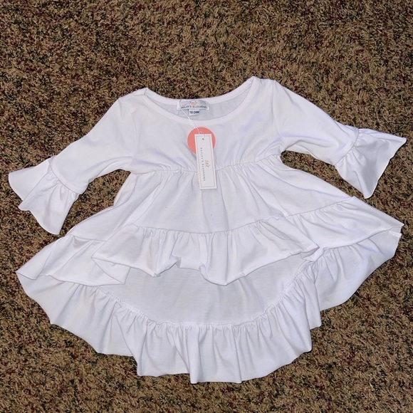 White Ruffled Hi-Low Style Top - Picture 1 of 4